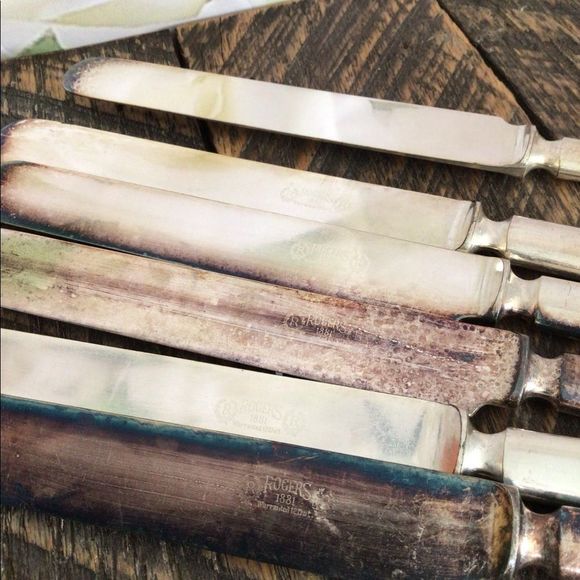 Rogers 1881 Oneida SilverPlate Knives Marked 12 DWT Warranted Bundle of 6 - Picture 8 of 13
